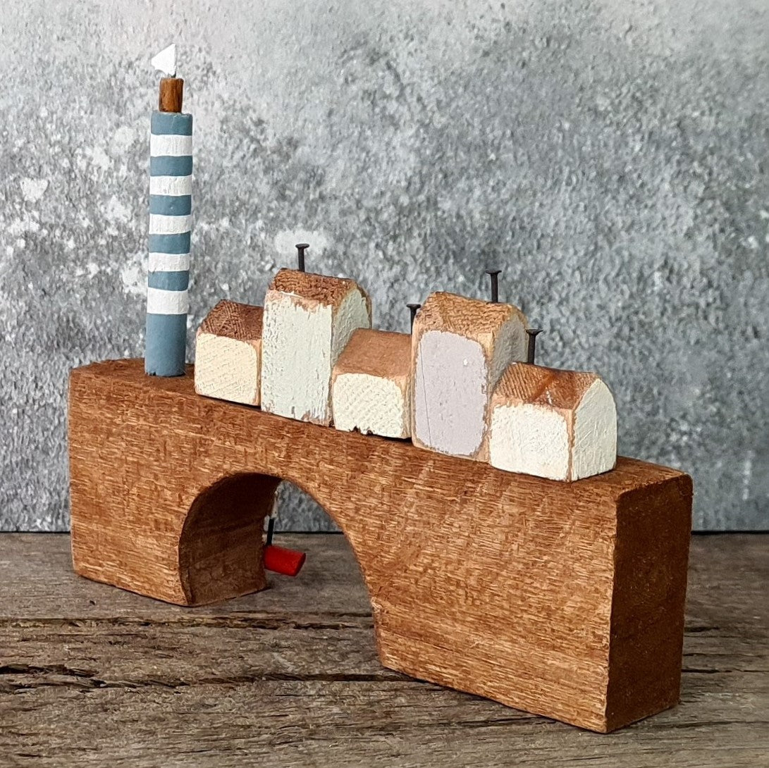 Lighthouse & Cottages on Bridge