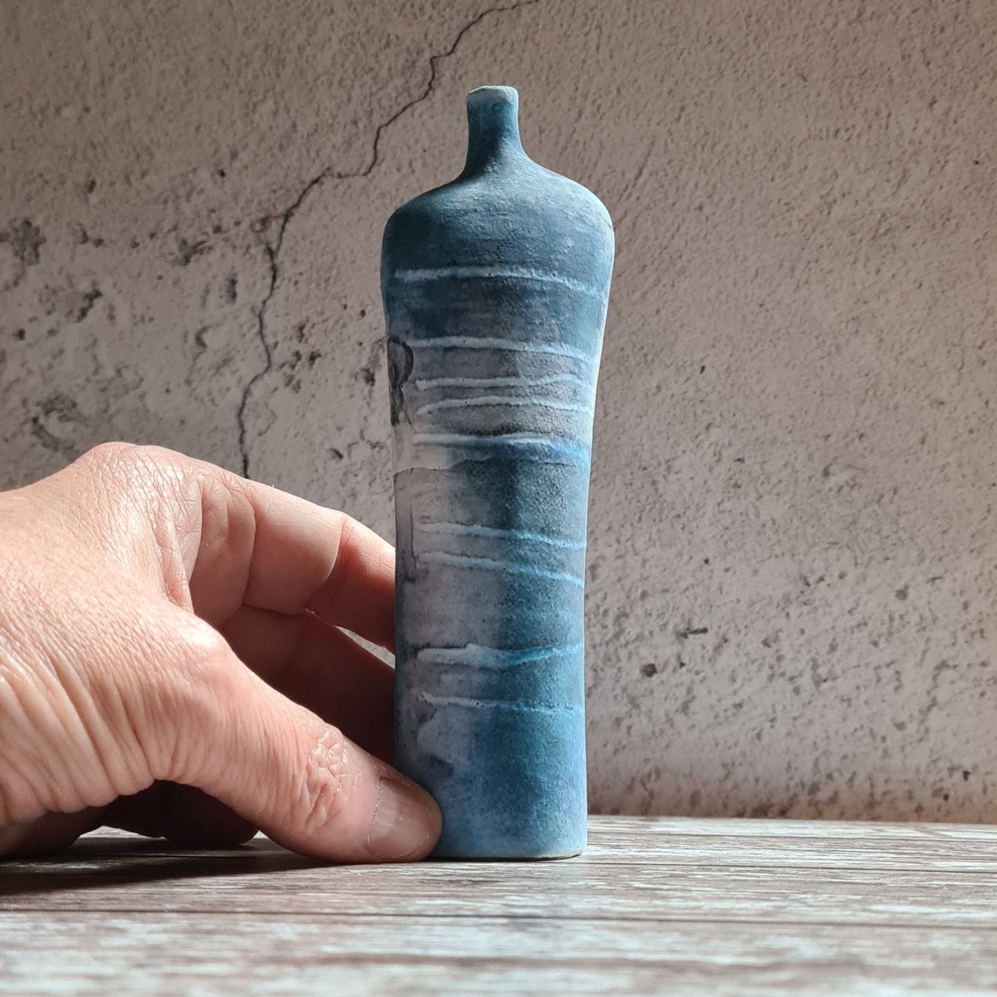 "Tracks" Small Stoneware Bottle