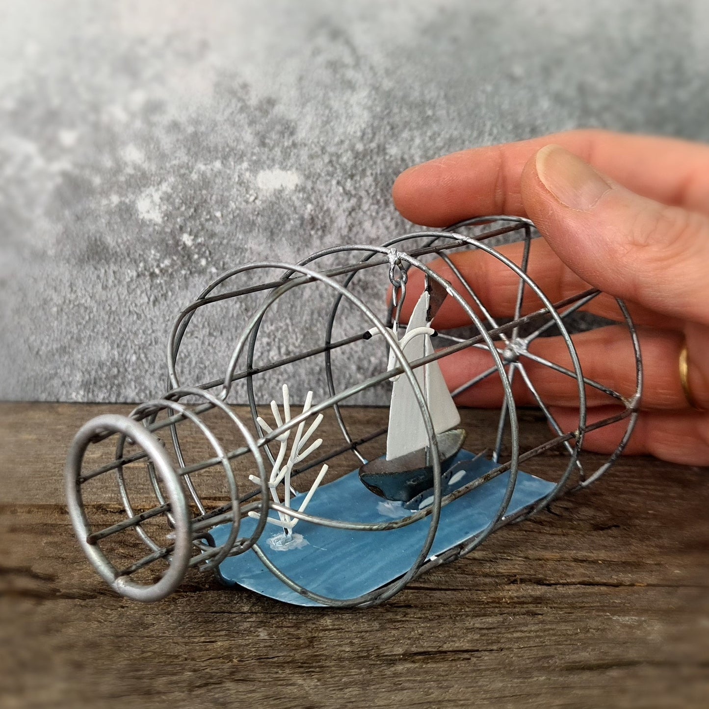 Boat in a Wire Bottle