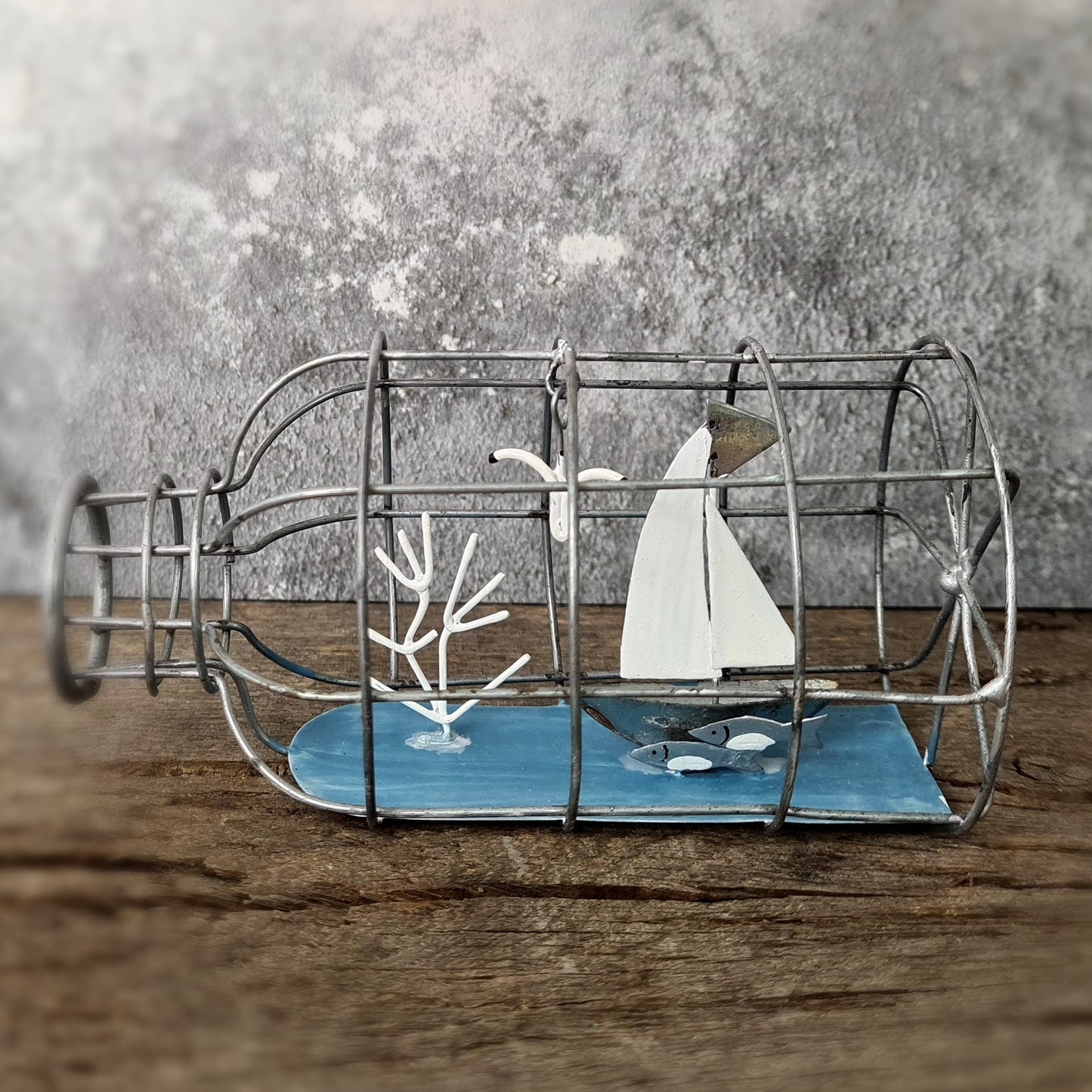 Boat in a Wire Bottle