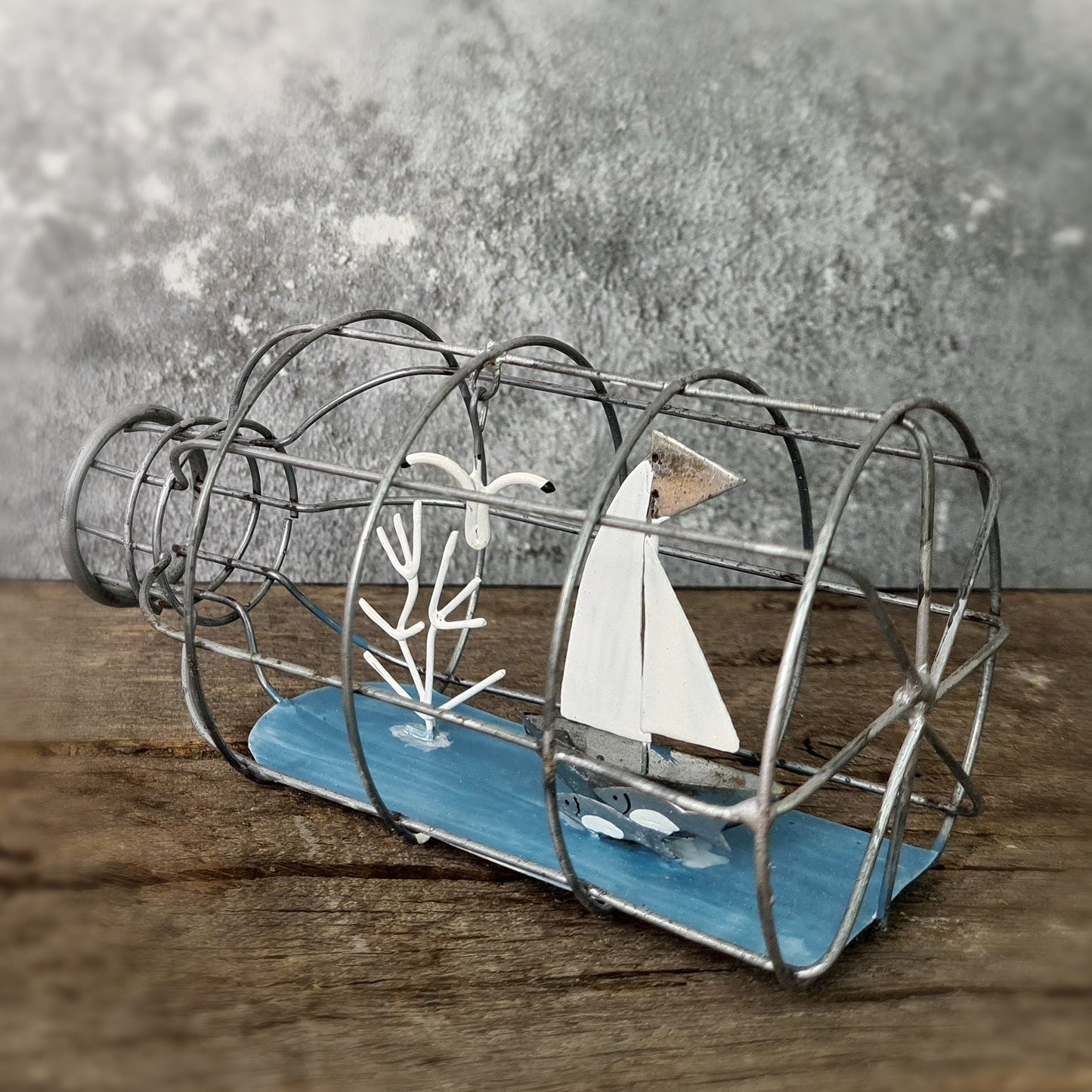 Boat in a Wire Bottle