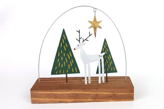 Silver Deer Between The Trees